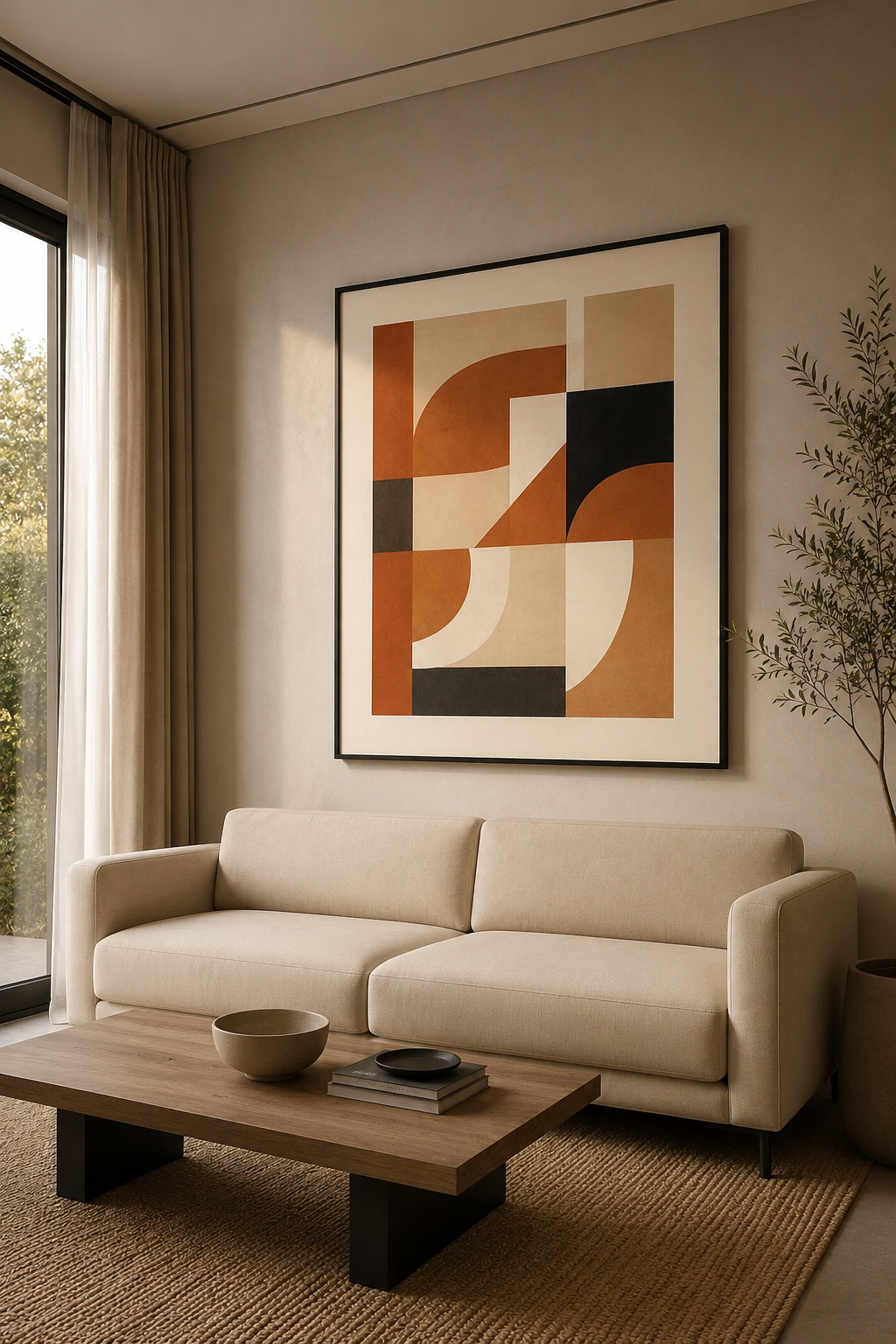 Terra Mosaic Abstract Wall Art | Modern Geometric Canvas – Wallorah