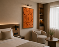 Sunset Geometry – Terracotta Orange Handcrafted Geometric Wall Art on Stretched Wooden Canvas | Wallorah