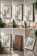 Botanical Whisper – Minimalist Abstract Botanical Wall Art | Sage Green & Neutral Floral Print | Scandinavian Japandi Modern Home Decor
