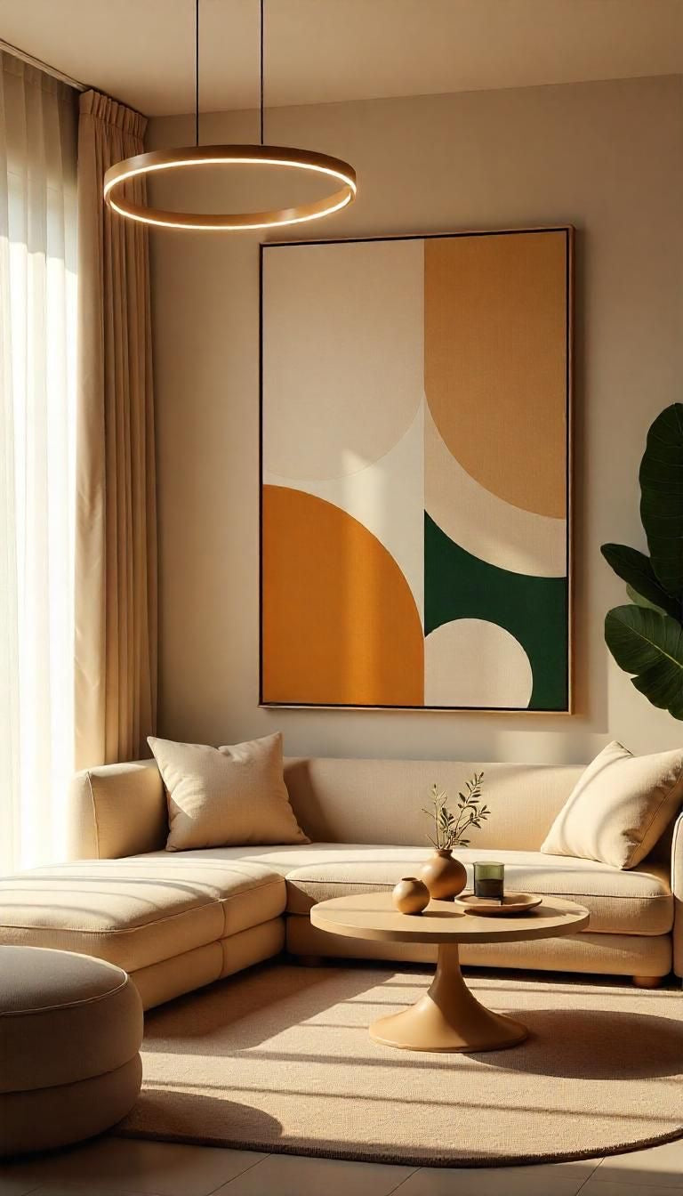Golden Grove Abstract Wall Art | Modern Geometric Canvas – Wallorah
