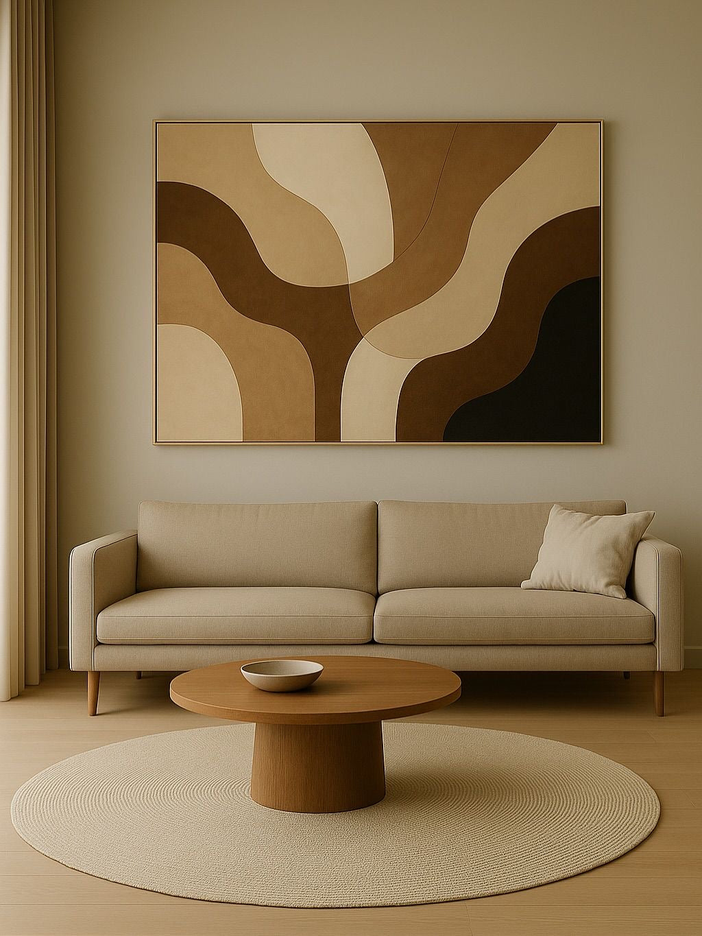 Earthwave Abstract Wall Art | Modern Brown Neutral Canvas – Wallorah