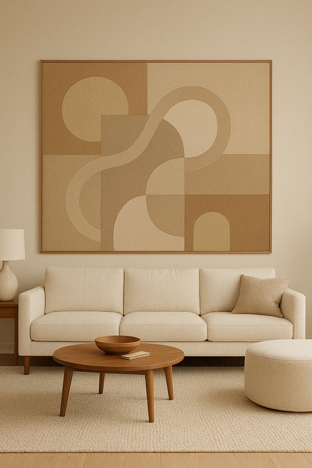 Sandstone Flow Abstract Wall Art | Modern Neutral Canvas – Wallorah