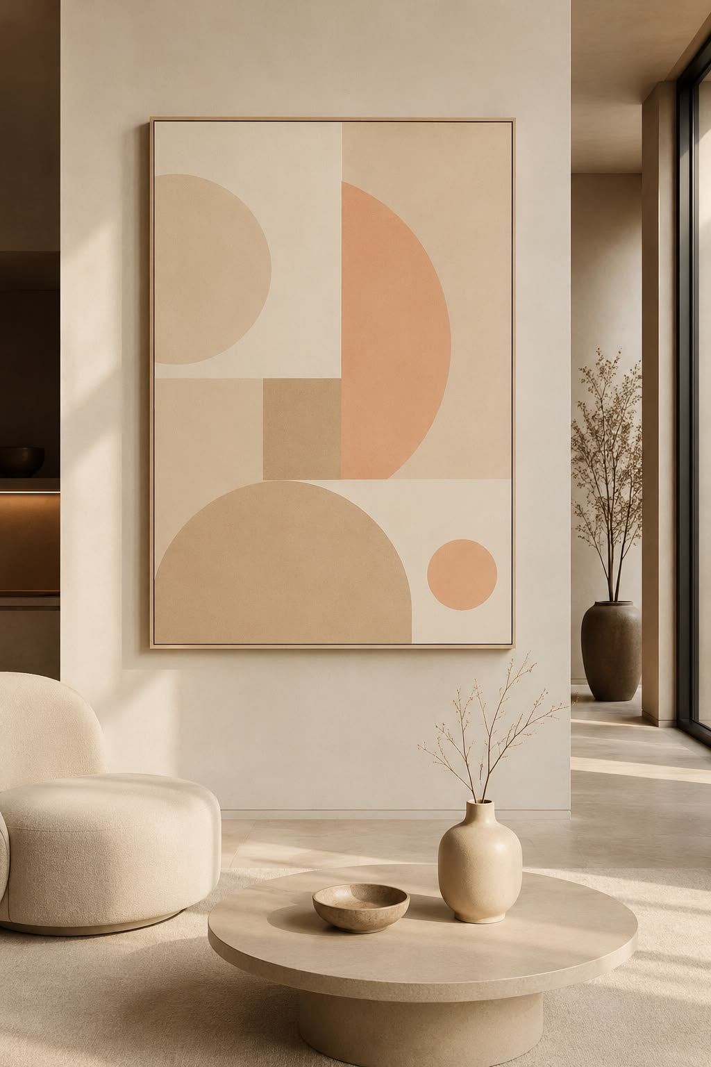 Desert Harmony Abstract Wall Art | Modern Neutral Geometric Canvas – Wallorah