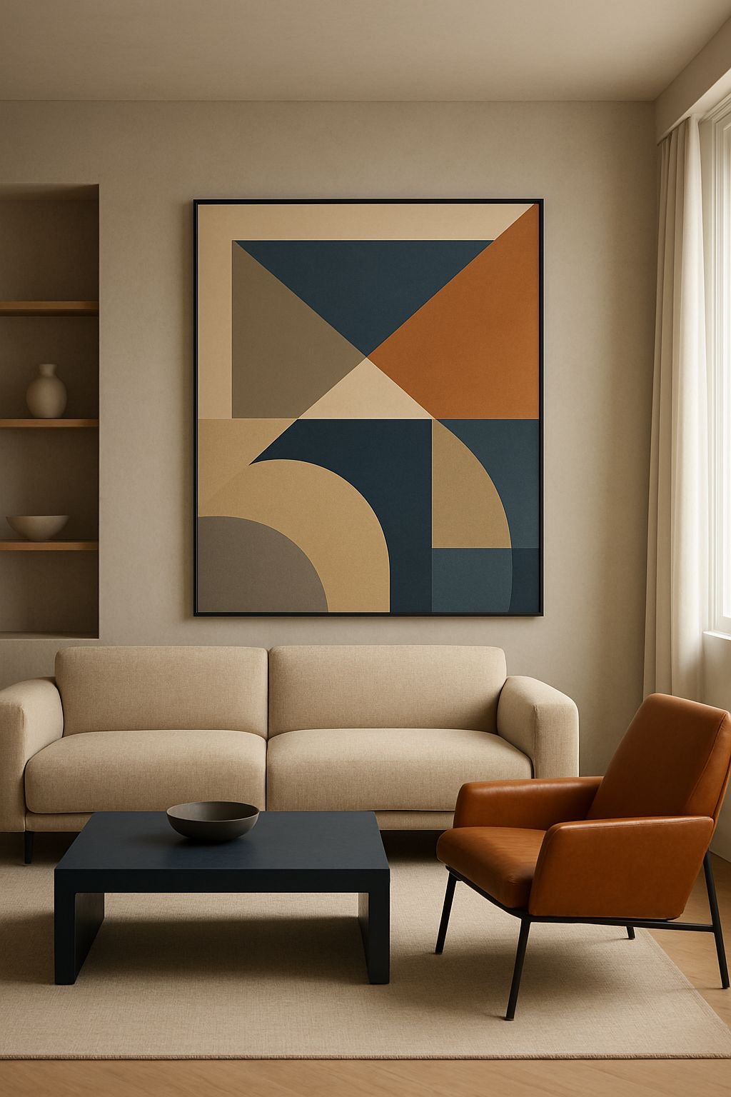 Architectural Harmony Abstract Wall Art | Modern Geometric Canvas – Wallorah