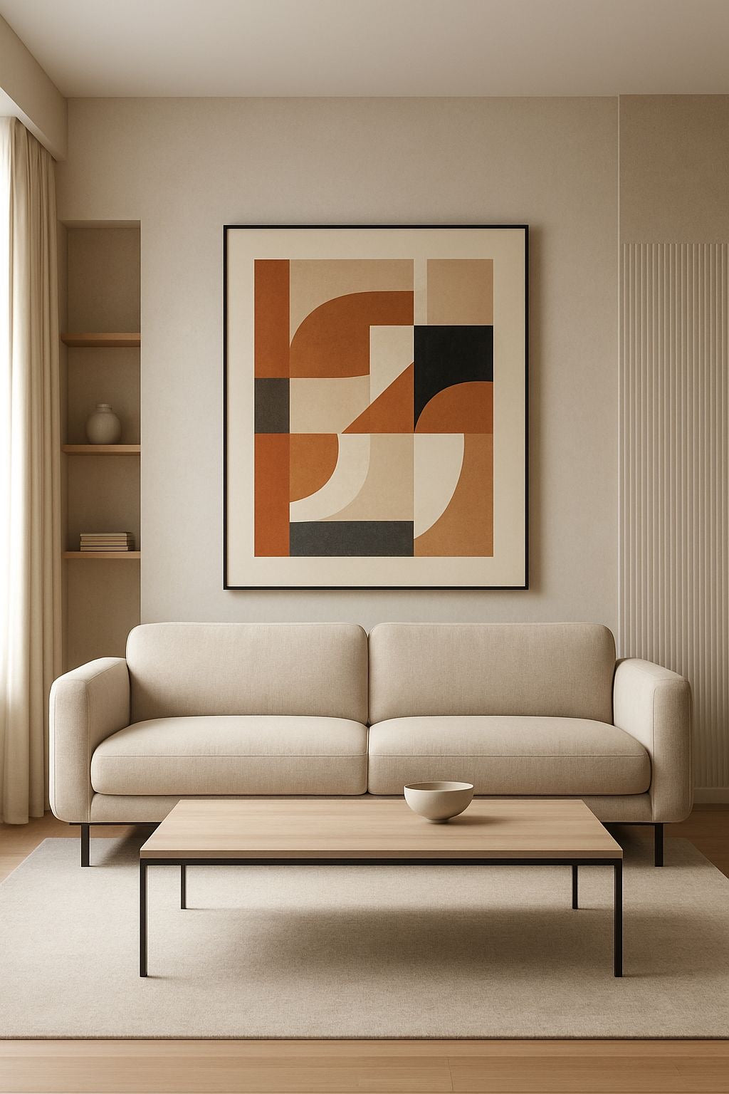 Terra Mosaic Abstract Wall Art | Modern Geometric Canvas – Wallorah