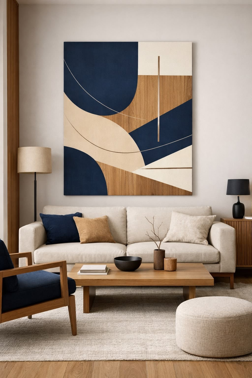 Terra Geometry Abstract Wall Art | Modern Black & Rust Canvas – Wallorah
