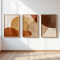 Terracotta Essence – Modern Abstract Wall Art Set of 3 | Premium Framed Canvas | Earth Tone Minimalist Wall Decor