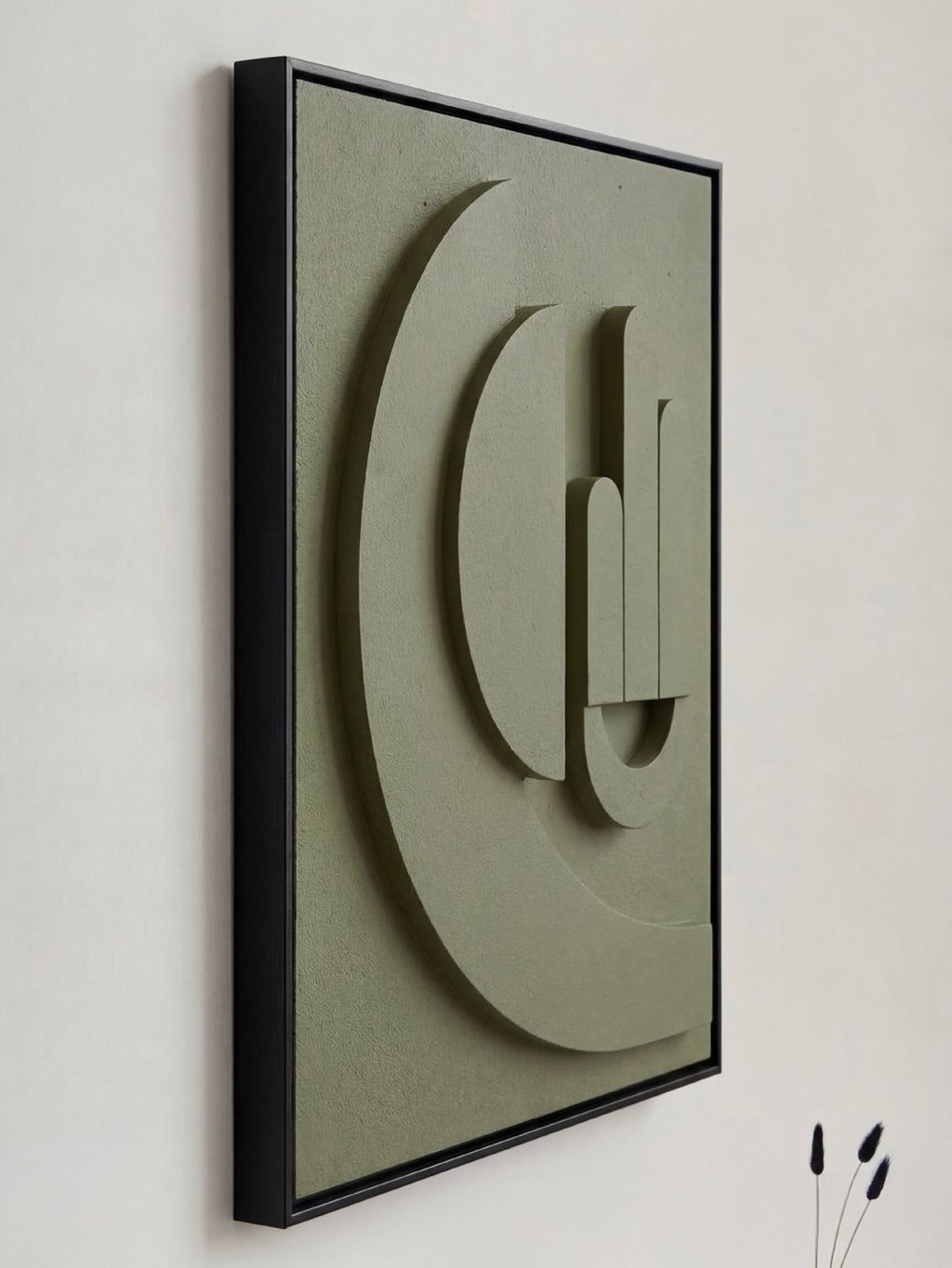 Sage Harmony – Handcrafted 3D Geometric Wall Art on Stretched Wooden Canvas | Wallorah