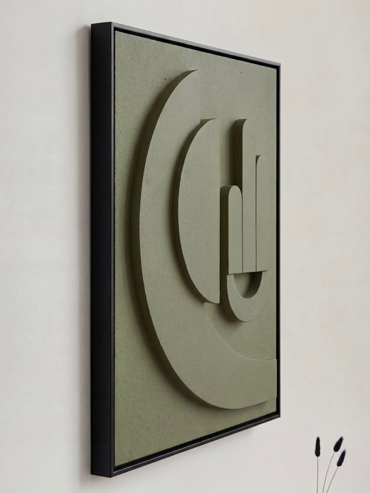 Sage Harmony – Handcrafted 3D Geometric Wall Art on Stretched Wooden Canvas | Wallorah