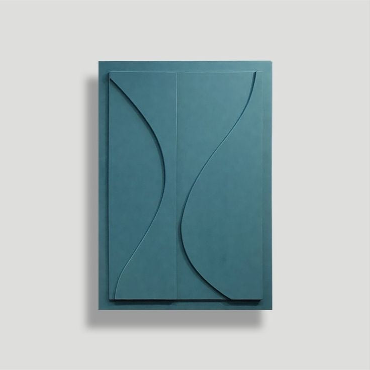 Azure Blue Flow – Handcrafted Abstract Wall Art on Stretched Wooden Canvas | Wallorah