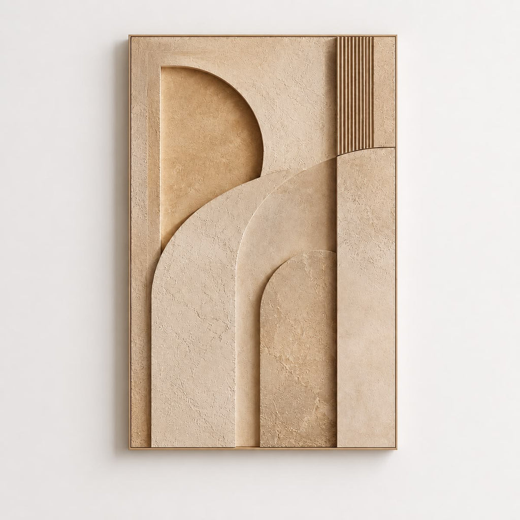 Desert Sand Arch Relief – Handcrafted Abstract Wall Art on Stretched Wooden Canvas | Wallorah
