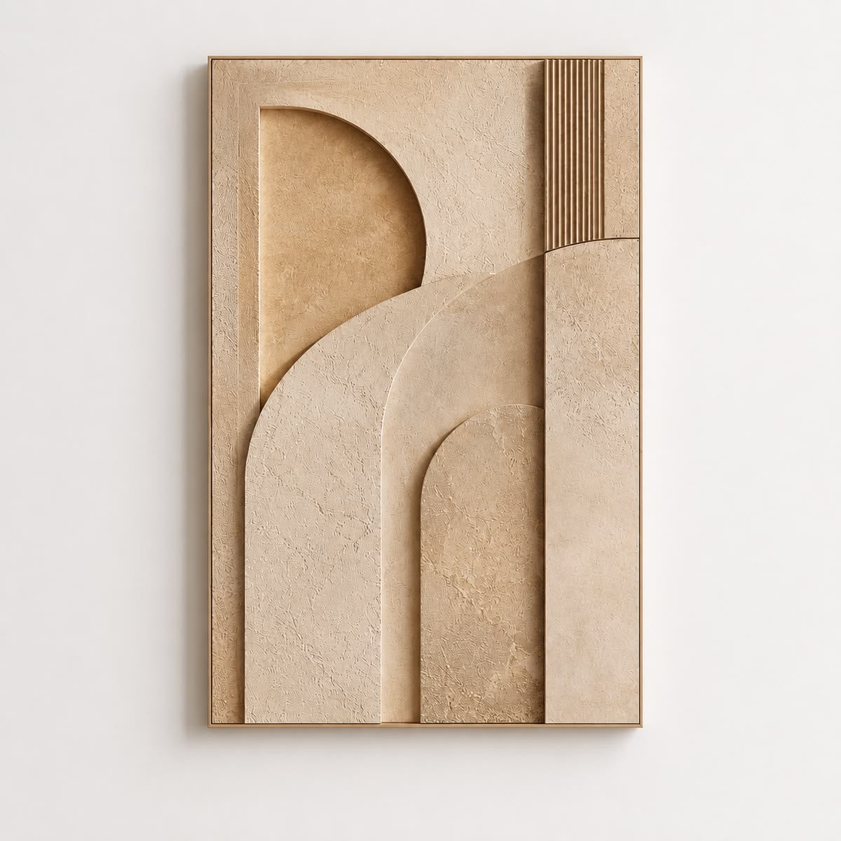 Desert Sand Arch Relief – Handcrafted Abstract Wall Art on Stretched Wooden Canvas | Wallorah