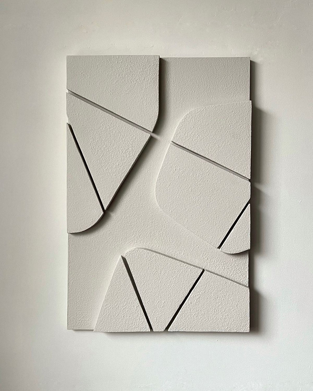 Ivory Facets – Ivory White Handcrafted Abstract Textured Wall Art on Stretched Wooden Canvas | Wallorah