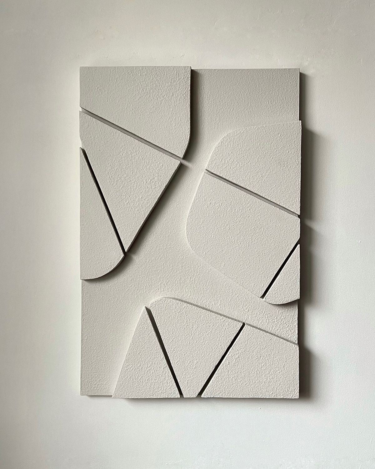 Ivory Facets – Ivory White Handcrafted Abstract Textured Wall Art on Stretched Wooden Canvas | Wallorah