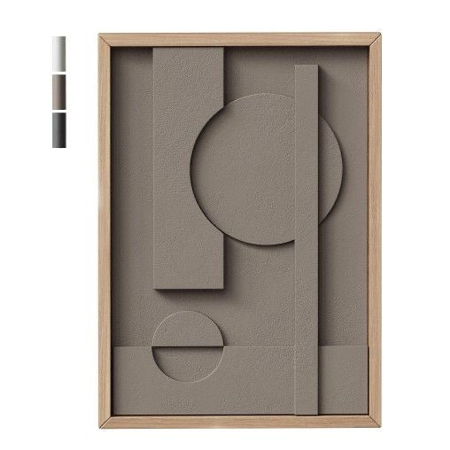 Stone Harmony – Taupe Grey Handcrafted Geometric Wall Art on Stretched Wooden Canvas | Wallorah
