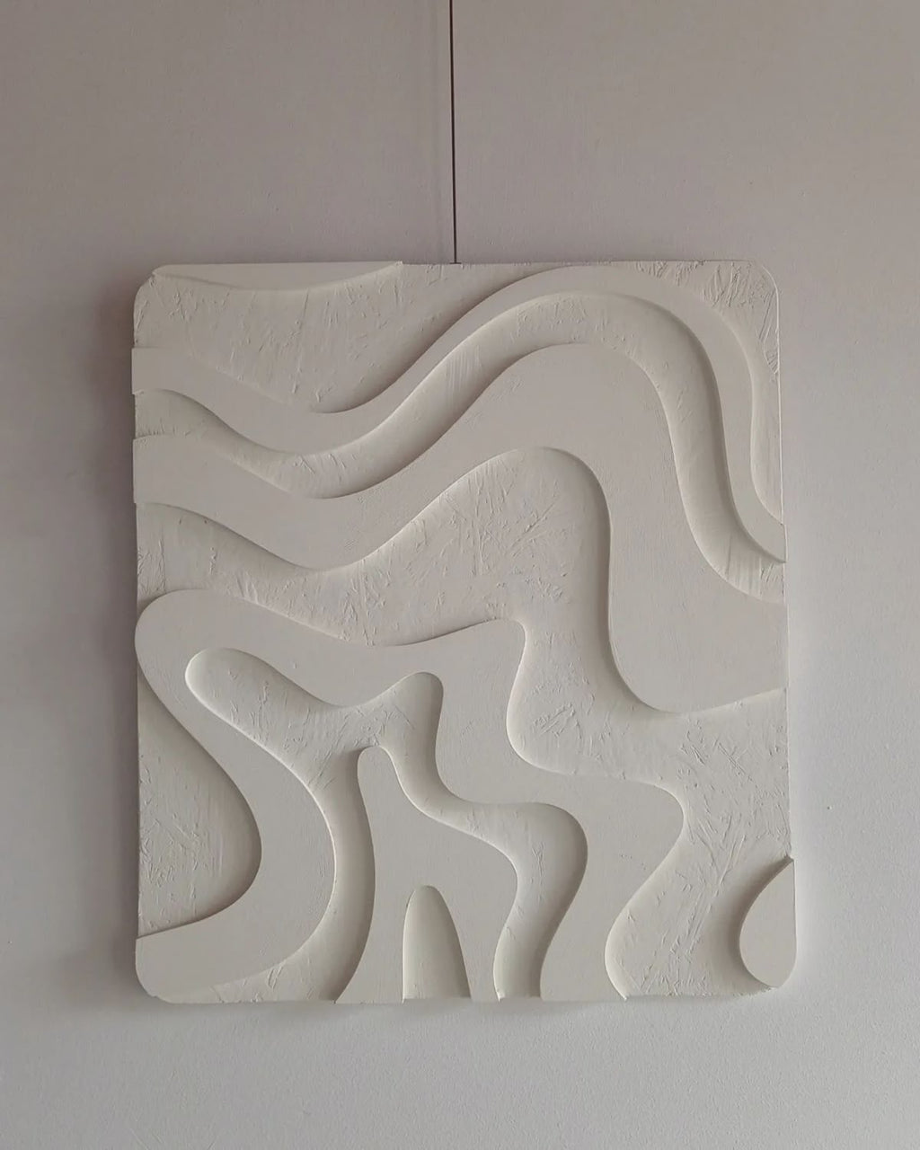Ivory Drift – Handcrafted Organic Abstract Wall Art on Stretched Wooden Canvas | Wallorah