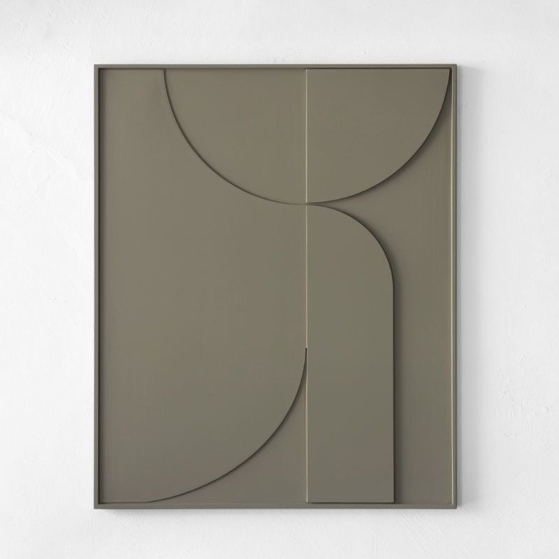 Olive Arc – Handcrafted Sage Green Geometric 3D Wall Art on Stretched Wooden Canvas | Wallorah