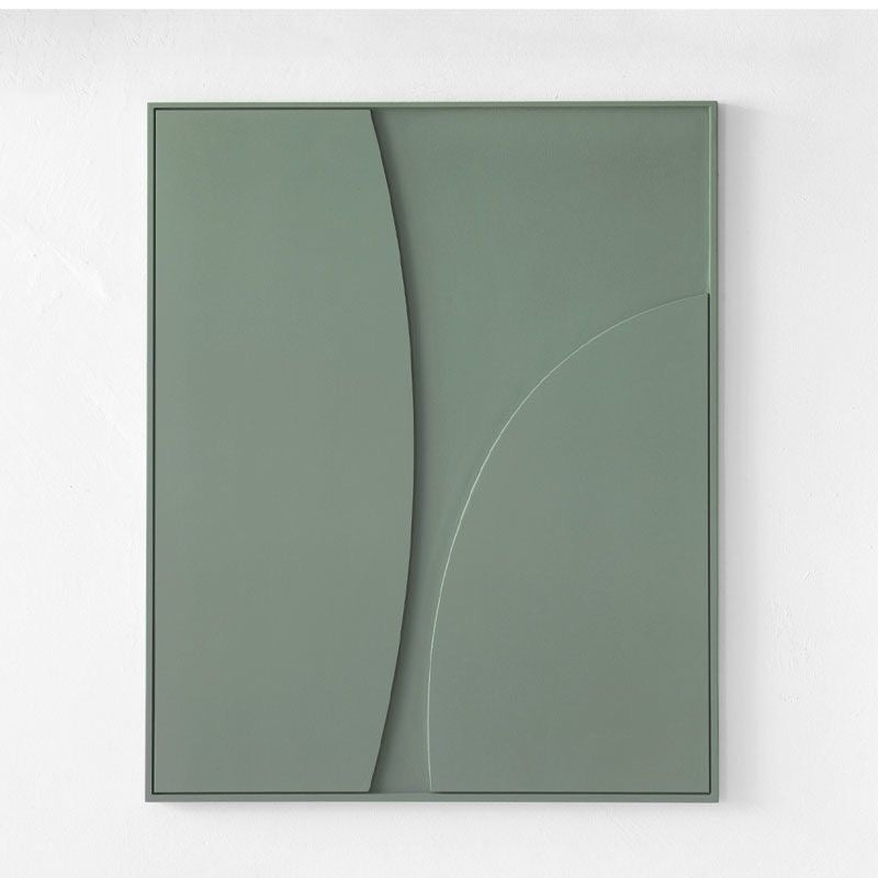 Sage Curve – Handcrafted Minimalist Abstract Wall Art | Stretched Wooden Canvas | Wallorah